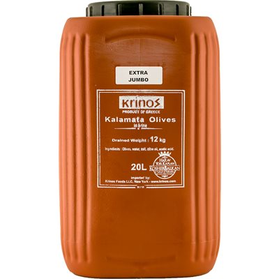 KRINOS Kalamata Olives - Extra Jumbo 12kg KRINOS Kalamata Olives - Extra Jumbo 12kg