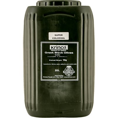 KRINOS Greek Black Olives - Super Colossal 12kg