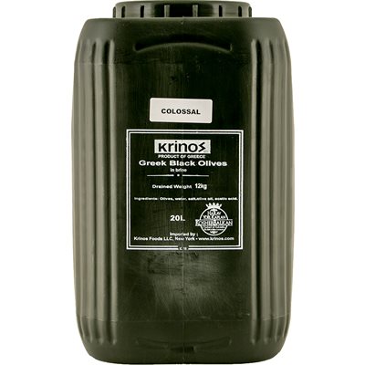 KRINOS Greek Black Olives - Colossal 12kg