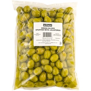 KRINOS Green Olives stuffed with jalapeno 5lb