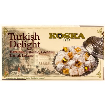 KOSKA Turkish Delight Hazelnut, Pistachio and Coconut Lokum 500g