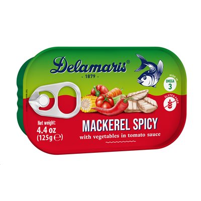 DELAMARIS Spicy Mackerel with vegetables 125g DELAMARIS Spicy Mackerel with vegetables 125g