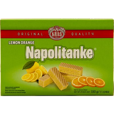 KRAS Napolitanke Lemon-Orange Wafers 330g KRAS Napolitanke Lemon-Orange Wafers 330g