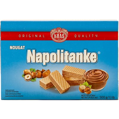KRAS Napolitanke Nougat Wafers 500g KRAS Napolitanke Nougat Wafers 500g
