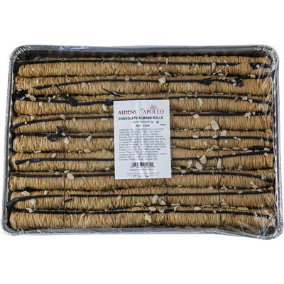 APOLLO Chocolate Almond Baklava Rolls 45pc APOLLO Chocolate Almond Baklava Rolls 45pc